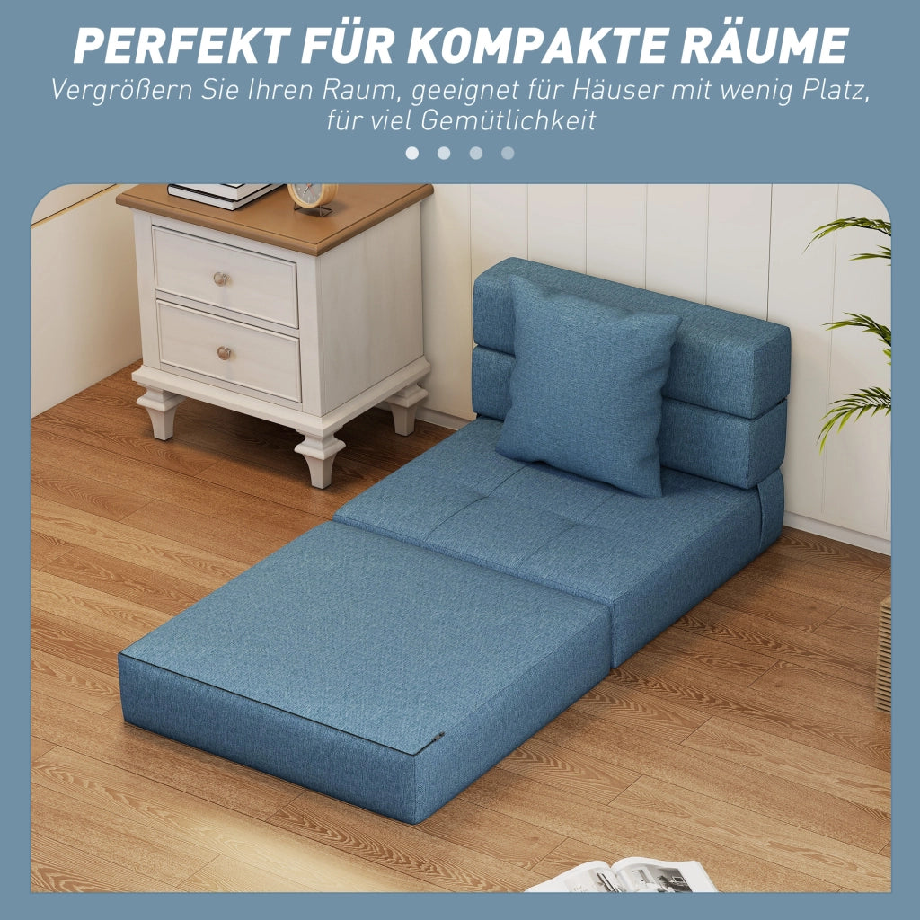 Poltrona letto relax ospiti ¨C Xylo ¨C tessuto blu scuro 70x70x61 cm rivestimento rimovibile