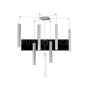 SQUARE TUBE SOSPENSIONE 7 LUCI GRIGIO CAVO CM.250 CON BASE 1173-S7-GR