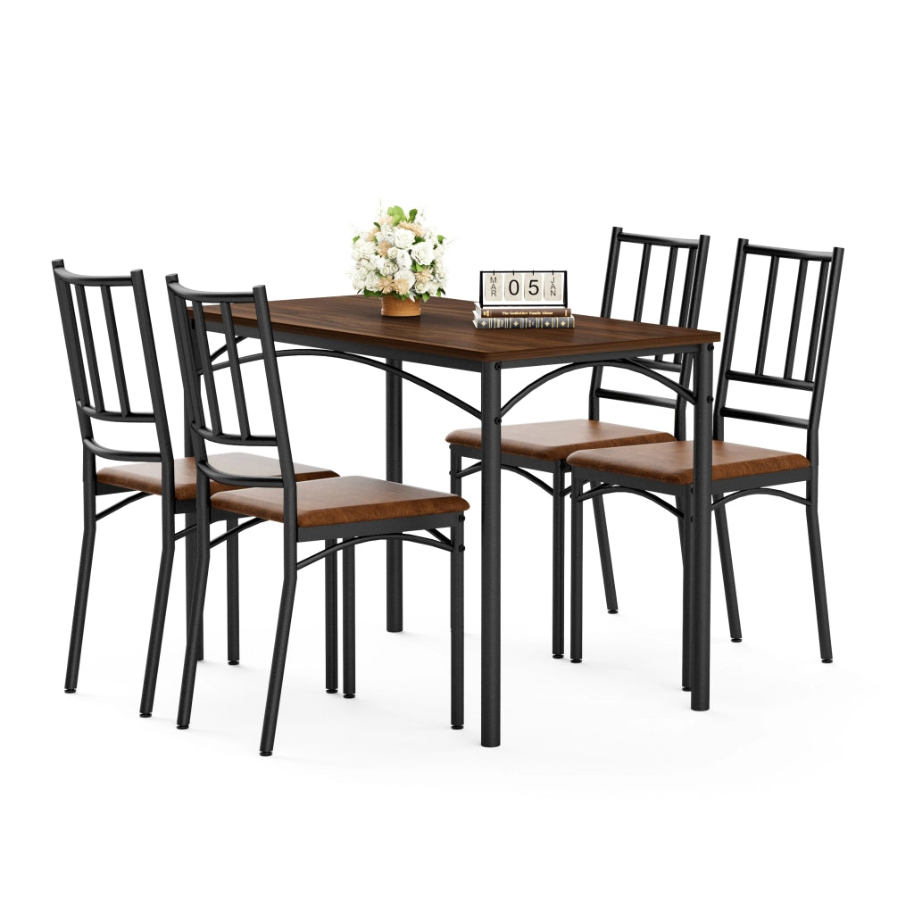 TAVOLO da pranzo con 4 sedie 110x60x76,5 cm Noce