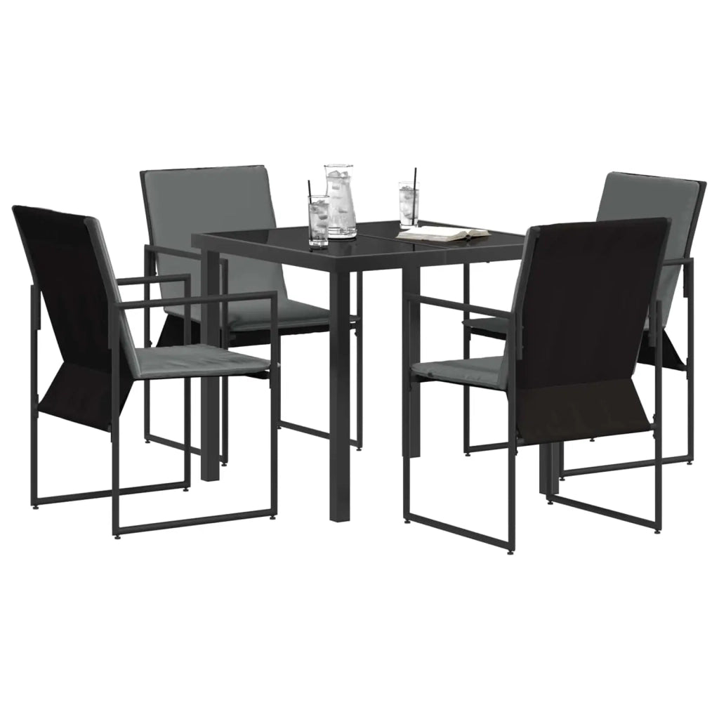 Set da Pranzo per Giardino 5 pcs Nero e antracite 3448903