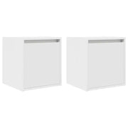 Set di 2 Comodini | Armadio da Notte | Mobiletto da notte a Muro Bianchi 38x34x40 cm