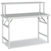 Tavolo da lavoro professionale da cucina con ripiano 120 x 60 x 115 cm acciaio inox 02_0045423