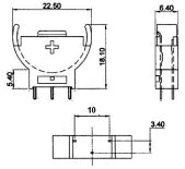 Portapile per 1 batteria a bottone 20mm