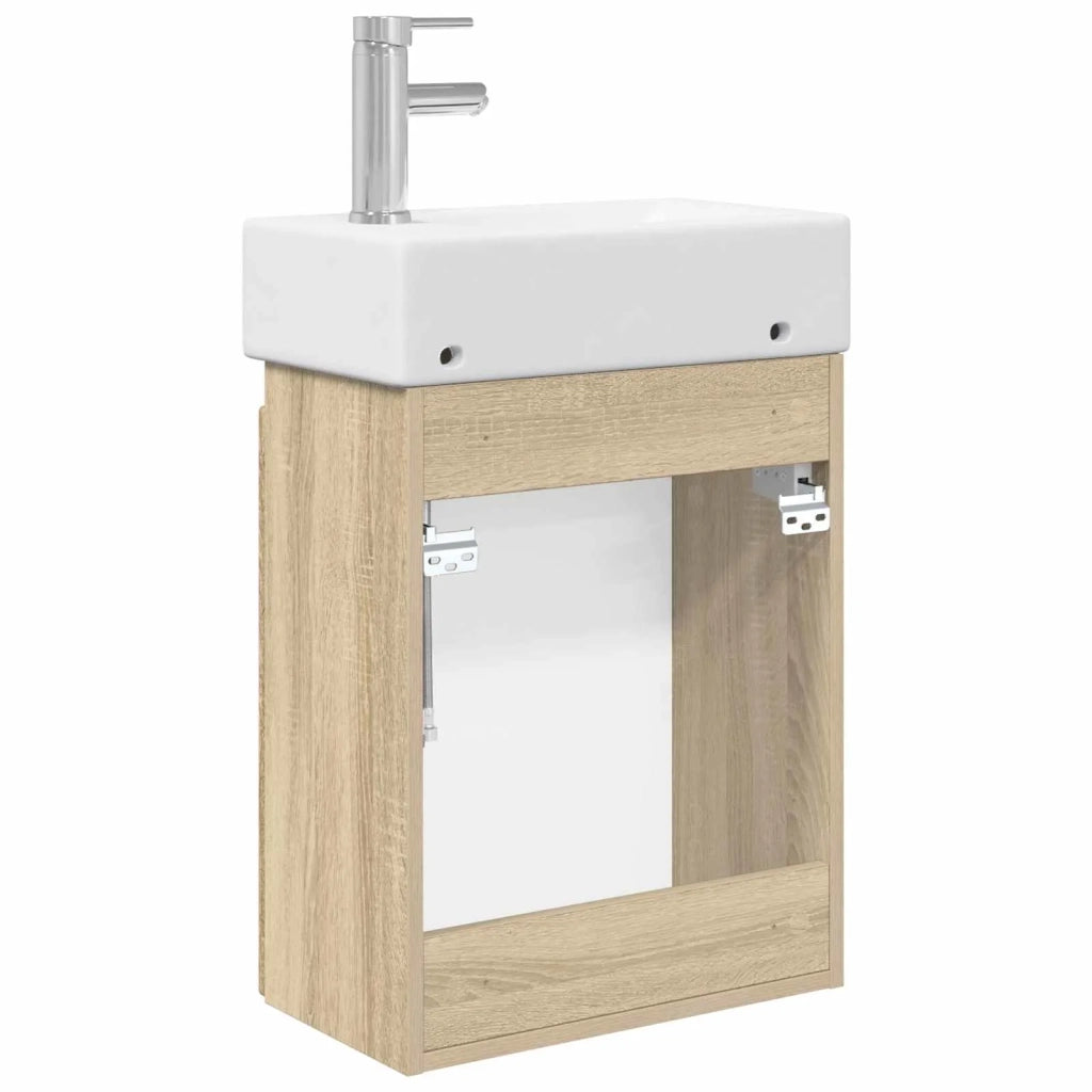 Mobile bagno con rubinetto Rovere Sonoma 45,5 x 25,5 x 84 cm