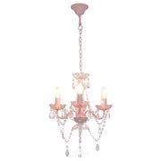 Lampadario con Perline Rosa Tondo 3 E14 CFW1549401