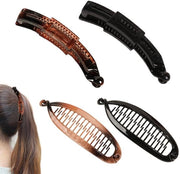 Set di spille per capelli a forma di banana da 4 pezzi - Accessori per capelli retrò - Clip per capelli per donne - Clip per coda di pesce per ragazze - Eleganti e multifunzionali - Adatti a tutti i tipi di capelli