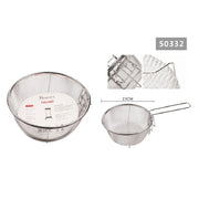 Trade Shop - Cestino Cestello Colino Setaccio Rotondo Scola Frittura In Acciaio 23 Cm 50332 -