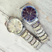 Trade Shop - Orologio Da Polso Zcc Uomo Acciaio Analogico Cronografo Casual Elegante Silver -