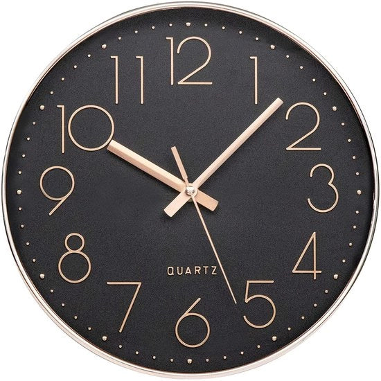 Orologio da Parete Moderno - 30 cm Stile, Senza Scatto, Funziona con Batterie, Facile da Leggere per Sala, Cucina, Camera