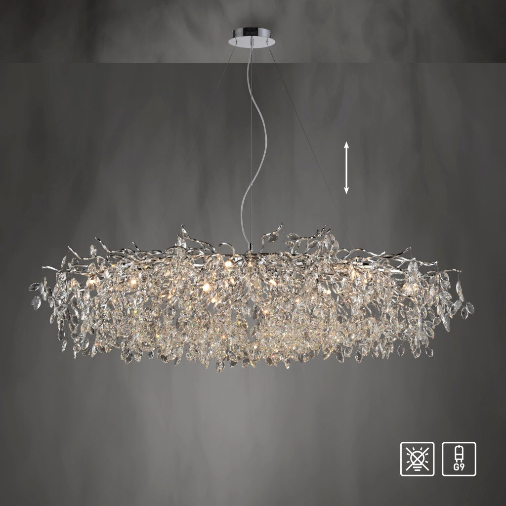 Lampadario cristallo glamour cromato 16xG9 Ricicle Neuhaus