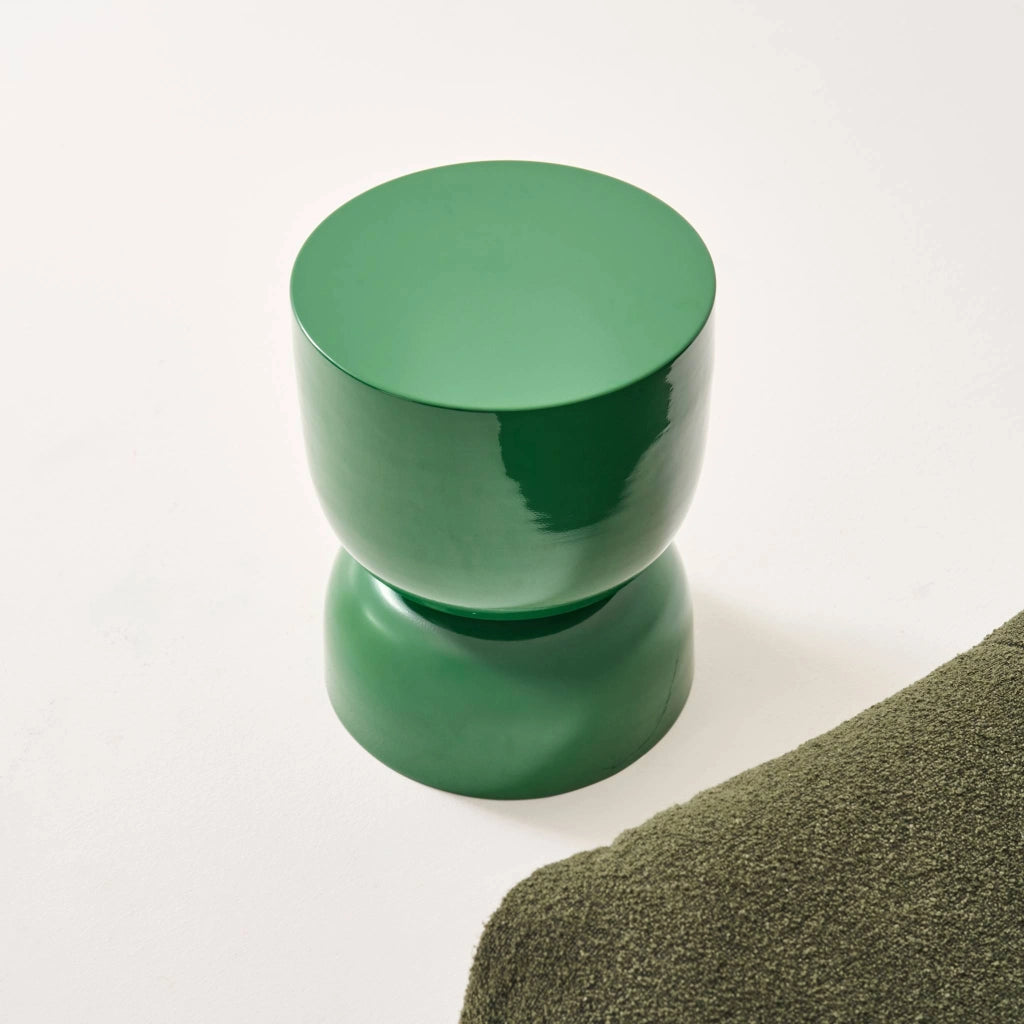 Tavolino in metallo effetto glassy,  42cm, verde scuro