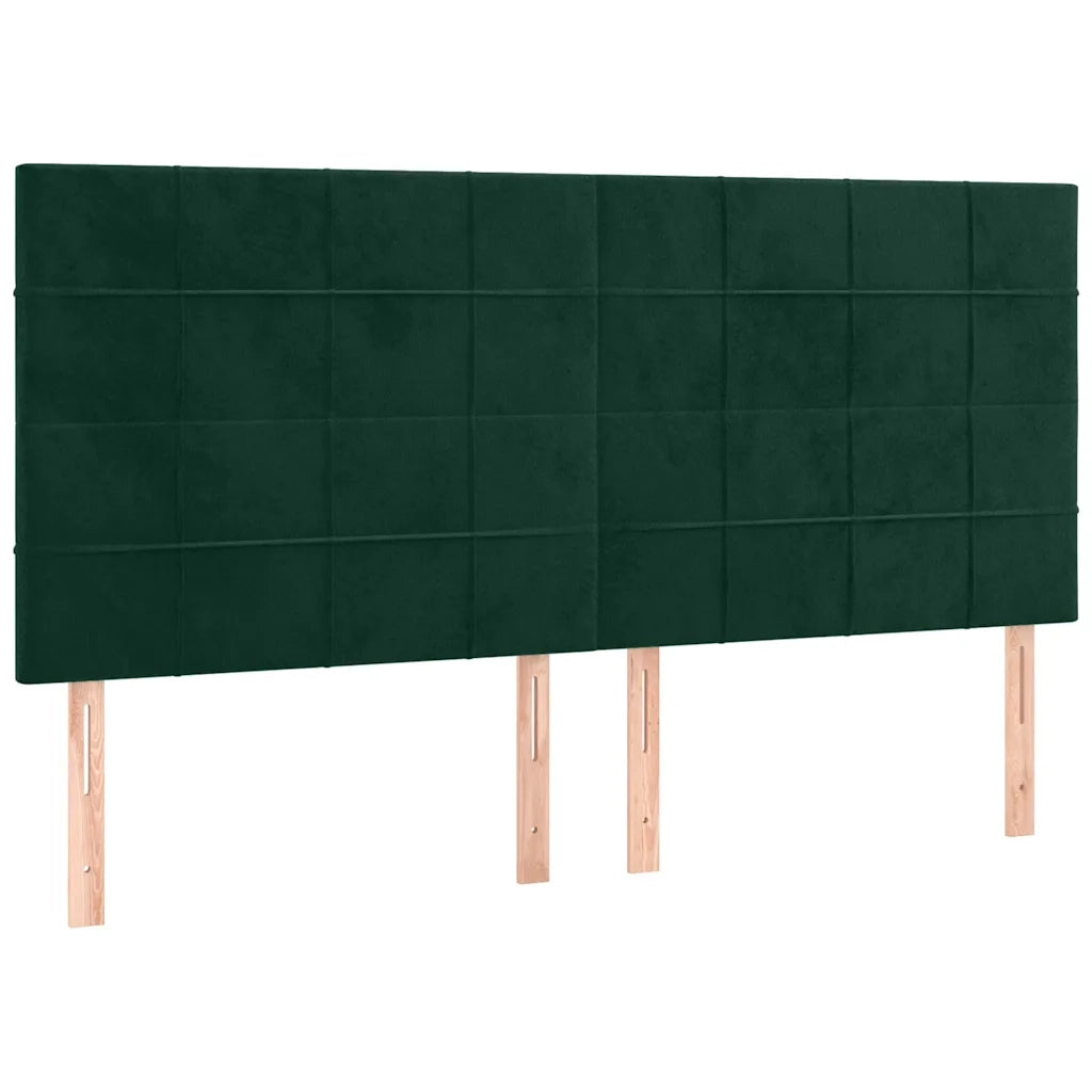 Testiera a LED Verde Scuro 160x5x118/128cm in Velluto 3122481
