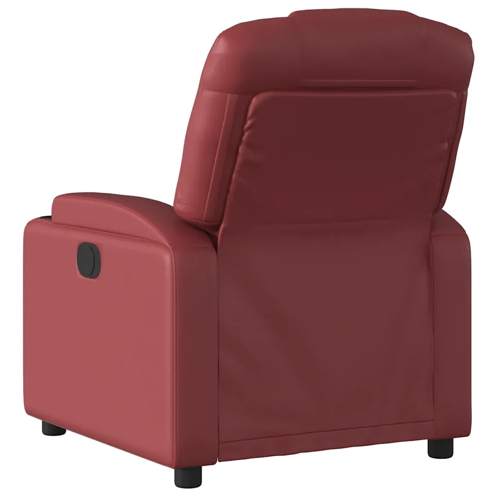 Poltrona Reclinabile Elettrica Rosso Vino in Similpelle