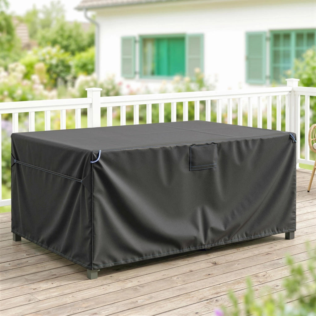 Copertura per Divano da Giardino ¨C Zephmum ¨C Nero 420D Oxford 180x120x74cm
