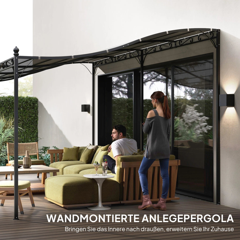 Pergola 3x5 m ¨C zephmum ¨C Tessuto impermeabile, telaio in metallo, grigio scuro