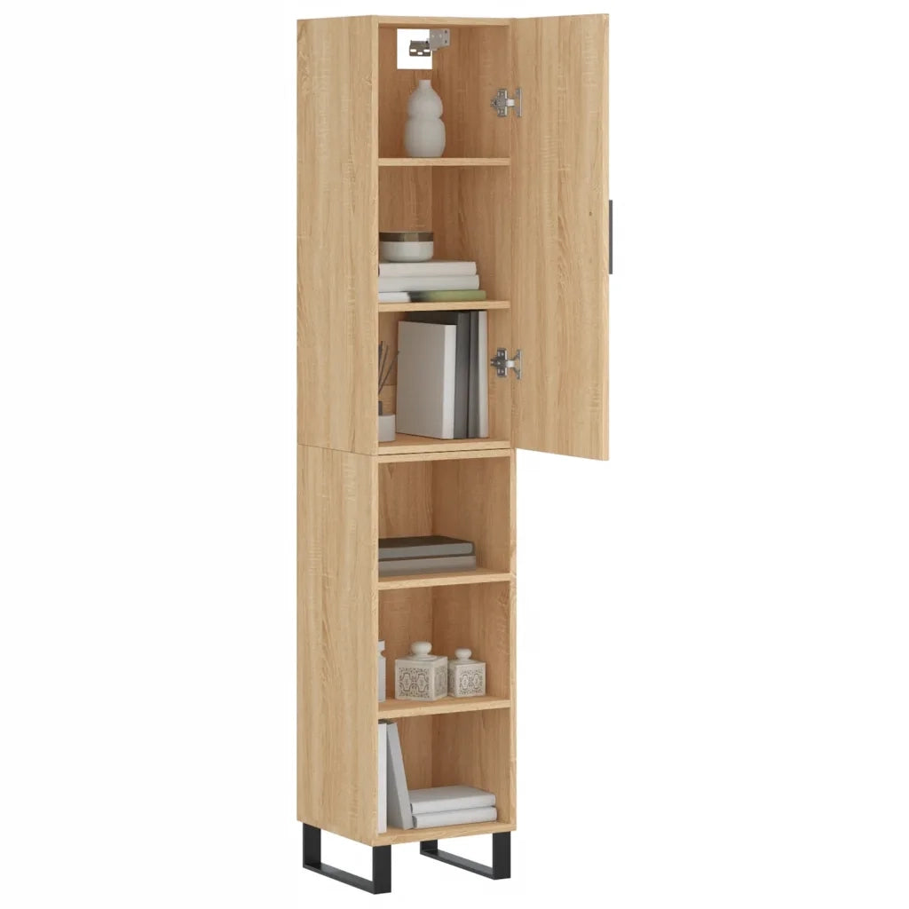 Credenza | Madia | Buffet da pranzo | Armadio da pranzo Rovere Sonoma 34,5x34x180 cm in Legno Multistrato