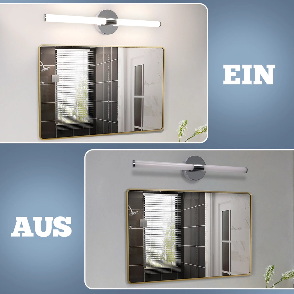 ZMH Lampada da Specchio LED a Parete 8W 60 cm 4000K Luce Neutra Moderna IP44 Cromata per Armadio da Bagno Cantina Cucina