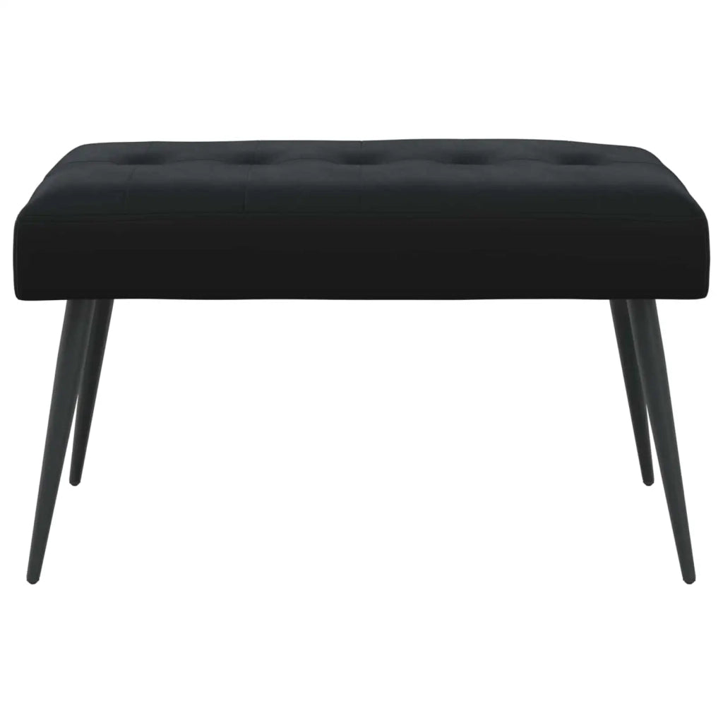 Panchina con bottoni imbottiti Nero 80 x 40 x 46 cm Velluto 42038521
