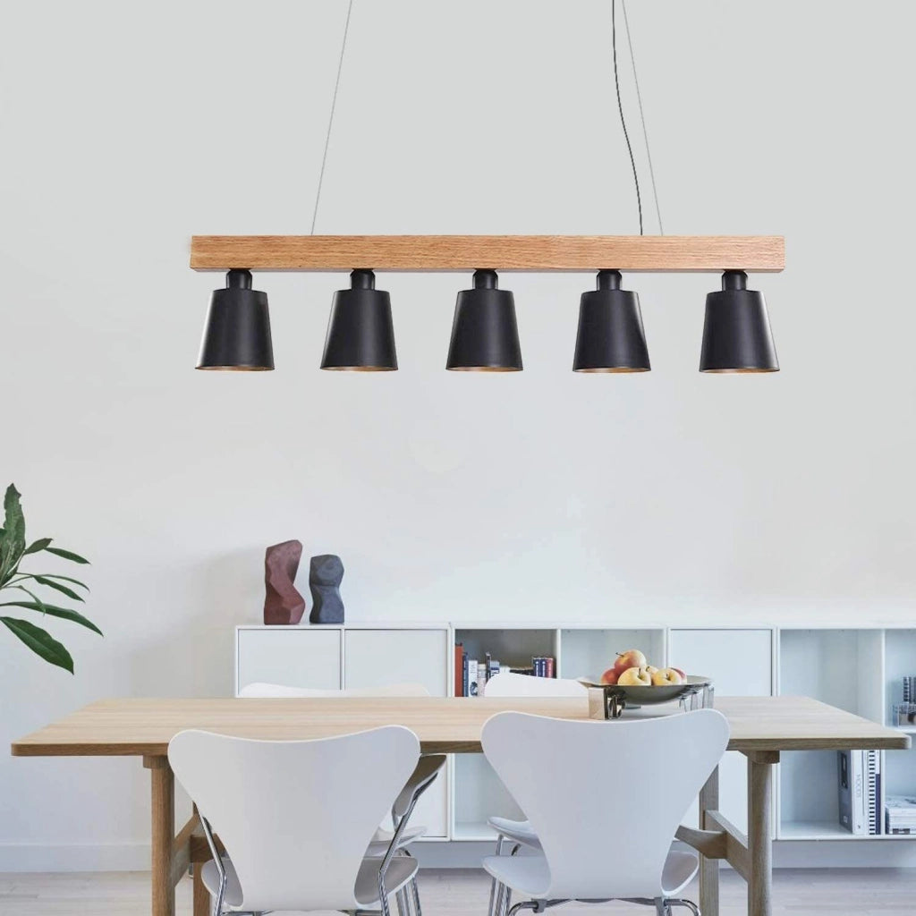Lampada a sospensione ZMH vintage retr¨° tavolo da pranzo tavolo da pranzo 5 fuochi metallo E27