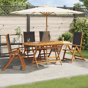 Sedie Giardino Pieghevoli 4pz Legno Massello Acacia e Textilene