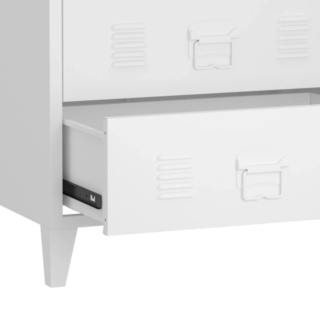 Elegante cassettiera pratico mobiletto portaoggetti in metallo acciaio 72 x 60 x 40 cm bianco 03_0006836