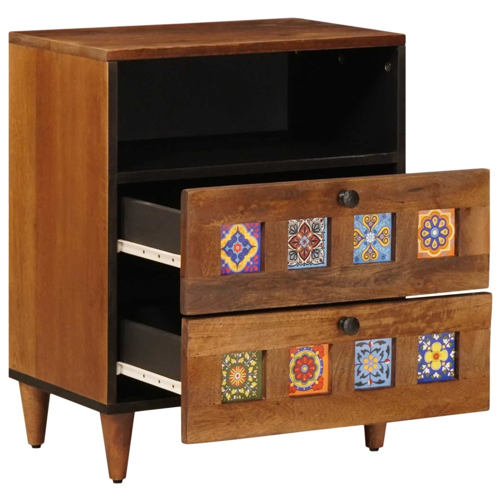 Armadio da Notte con cassetto Marrone 50 x 33 x 62 cm