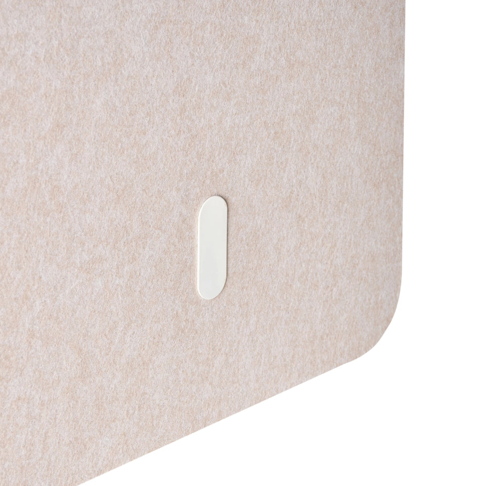 Parete divisoria angolare per scrivania Pannello in PET beige Morsetti di fissaggio in acciaio 120 x 60 x 50 cm Parete divisoria acustica Modulare Home Office
