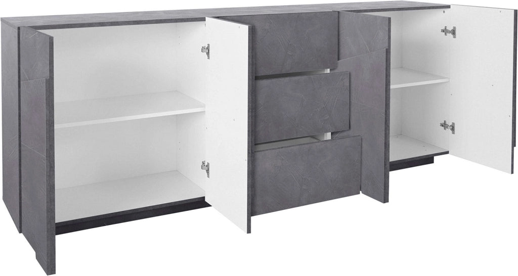 Credenza 4 Ante + 3 Cassetti 224,1x44,2x86 cm Ping Ardesia