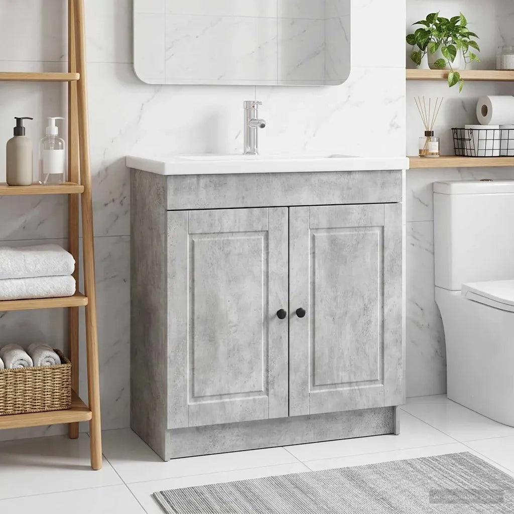 Mobiletto da bagno sotto il lavello Grigio Cemento