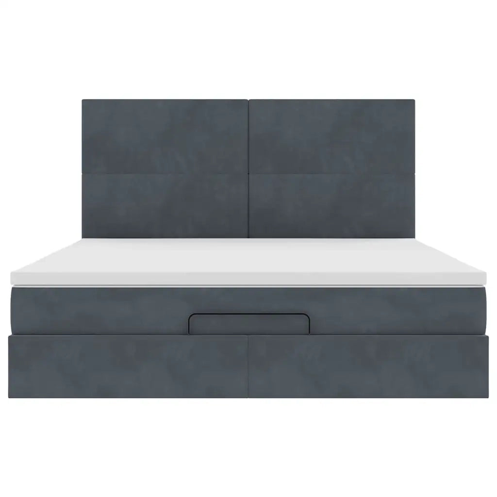 vidaXL Struttura Letto Pouf con Materassi 160x200 cm in Velluto
