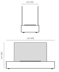 Camino a Bioetanolo da Tavolo 60x20x35 cm Karlsen Mantova Nero