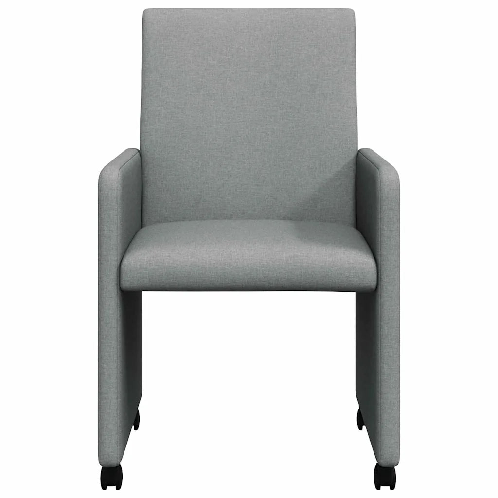 Sedie da Pranzo con Ruote 2 pcs Grigio chiaro 57 x 66 x 94 cm