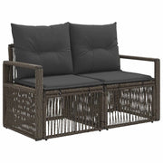Divano da giardino 2-Numero di posti Grigio polyrattan 42026705