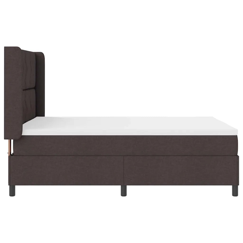 Letto a molle con materasso Marrone scuro 140 x 190 cm Tessuto 3341703
