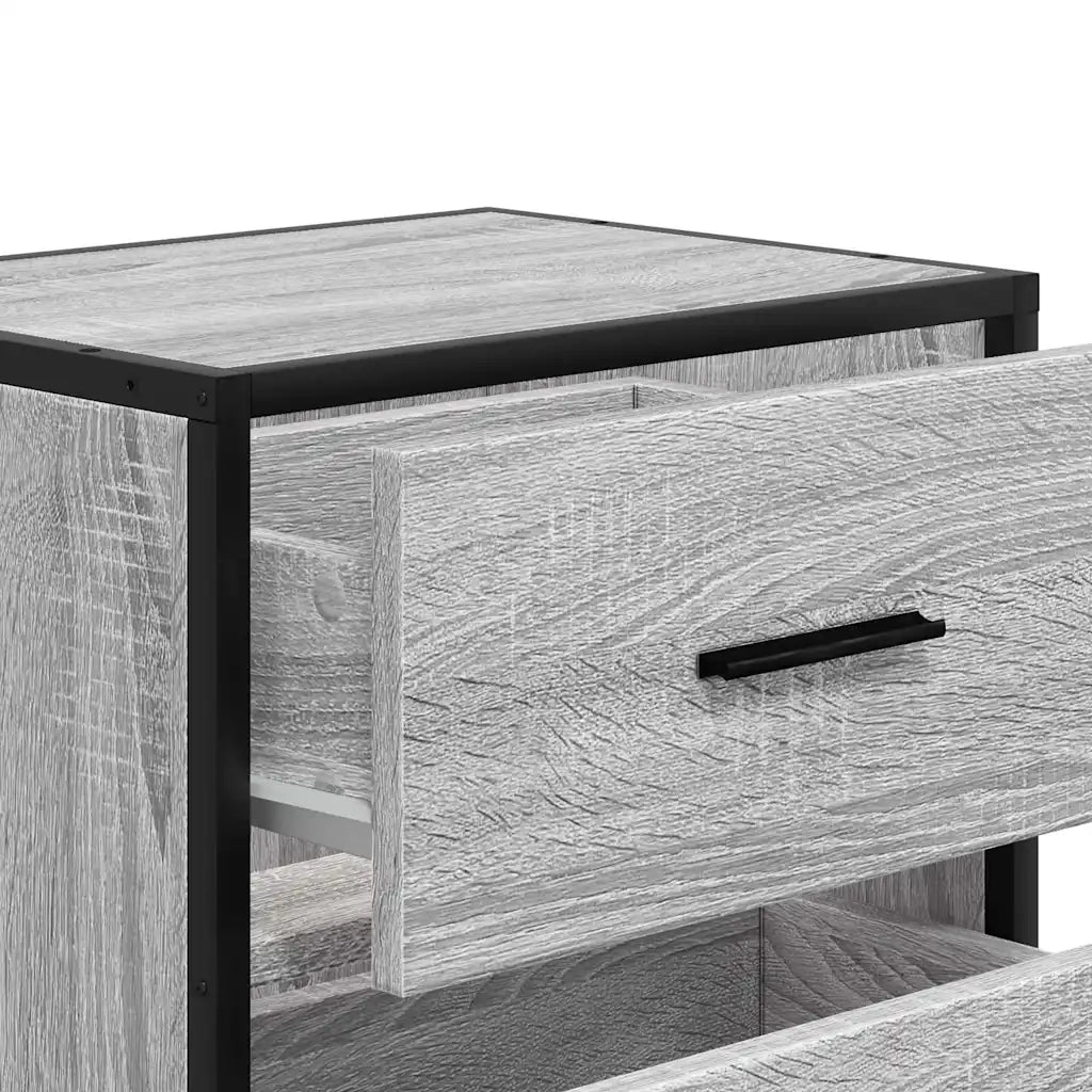 Comodini a Muro 2 pz Grigio Sonoma 40x31x39,5 cm