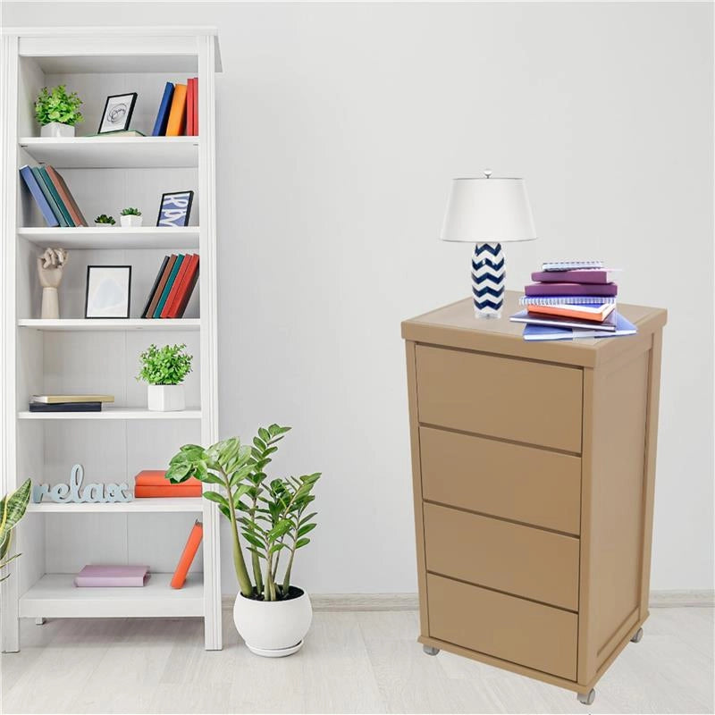 CASSETTIERA PRESTIGE TORTORA IN FAGGIO MASSELLO 4 CASSETTI CON GUIDE METALLICHE TOP IN CERAMICA RUOTE IN PLASTICA GOMMATA PIROETTANTI