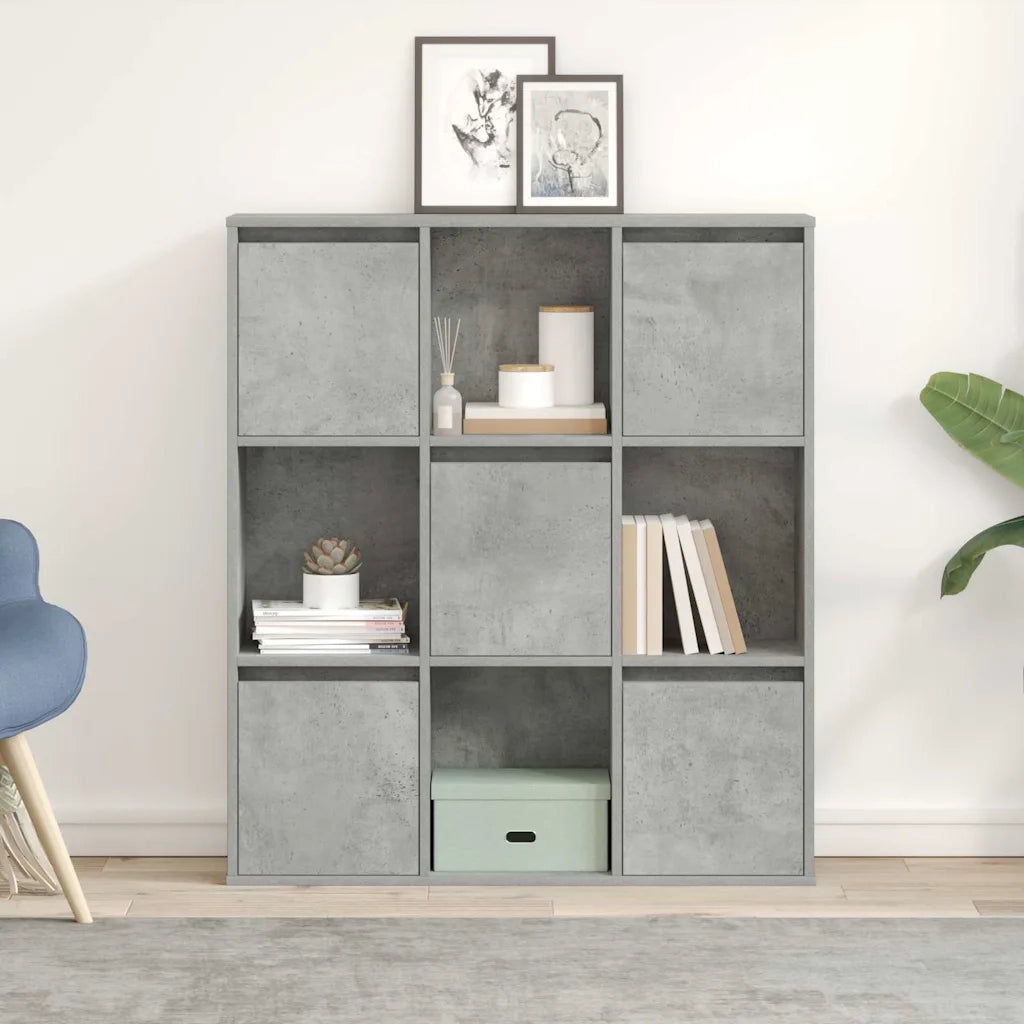 Libreria Grigio Cemento 89x24x101,5 cm in Legno Multistrato 860403