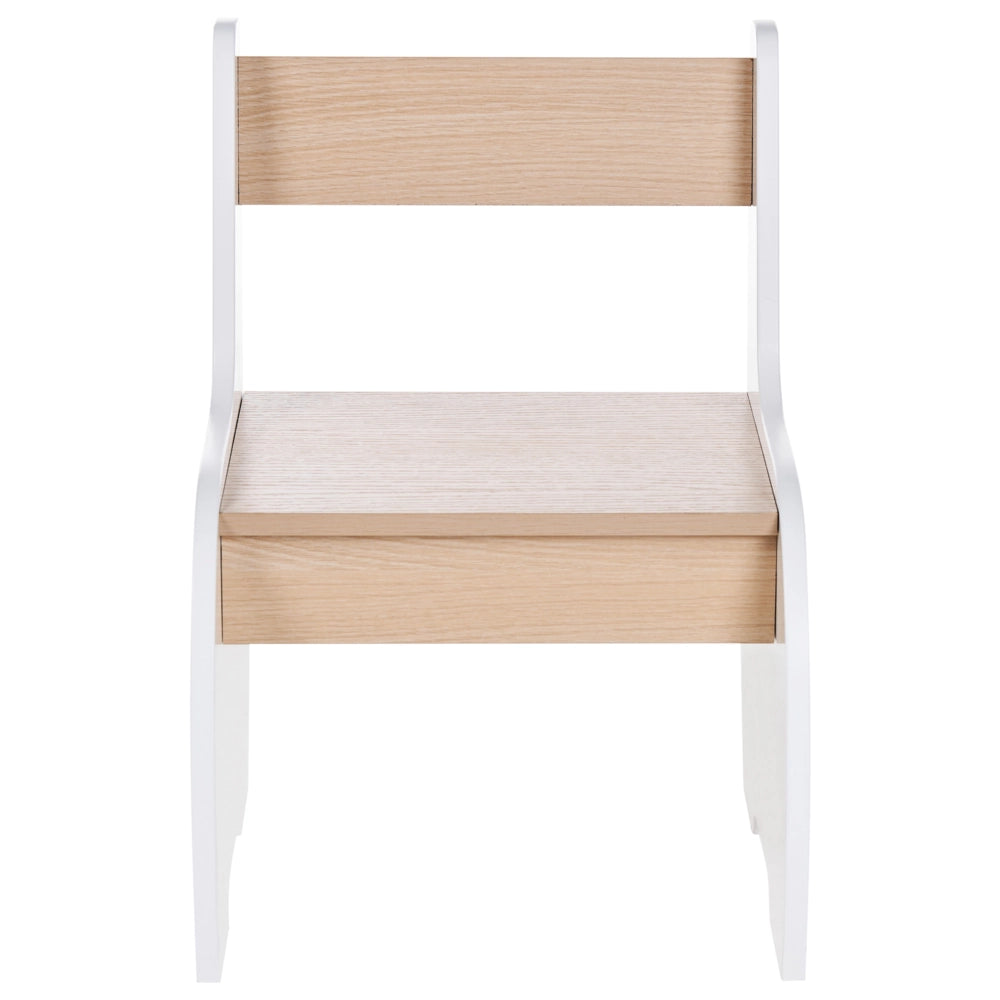 Set per bambini con tavolo 2 posti con sedie in legno bianco e chiaro cameretta elegante