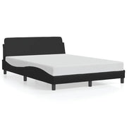 Letto matrimoniale | Letto per adulti | Giroletto Dover Nero 140x190 cm in Similpelle