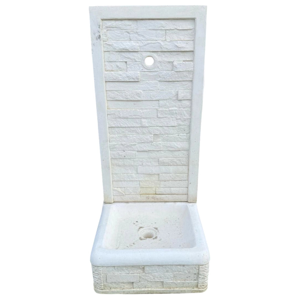 Fontana giardino calcestruzzo senza rubinetto 40x40xh90cm serie muraglietto