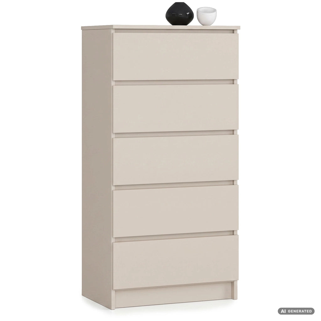 Comò K60 Cashmere 60 cm 5 cassetti 60x40x121 cm