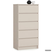 Comò K60 Cashmere 60 cm 5 cassetti 60x40x121 cm