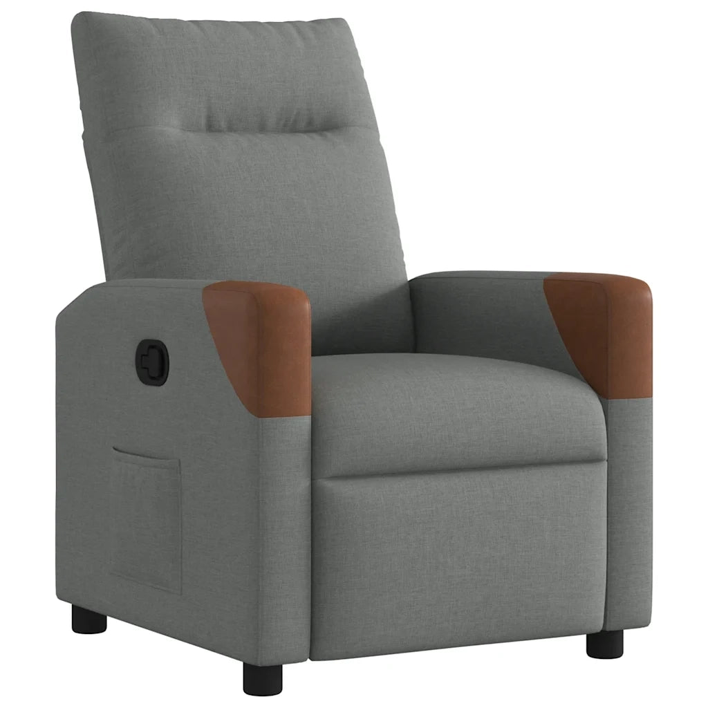 Poltrona | Sedia Relax reclinabile in tessuto grigio scuro