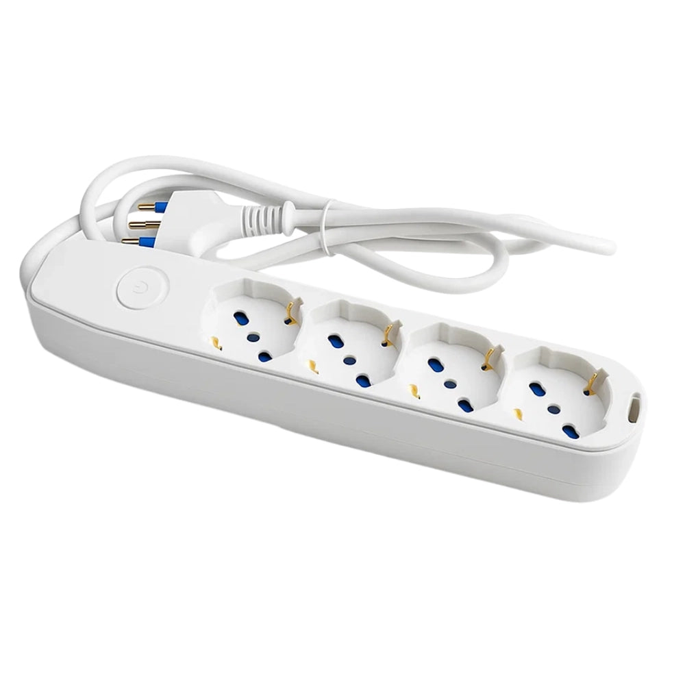 Multipresa ecova 30079x con interruttore luminoso 4 prese schuko e italiane