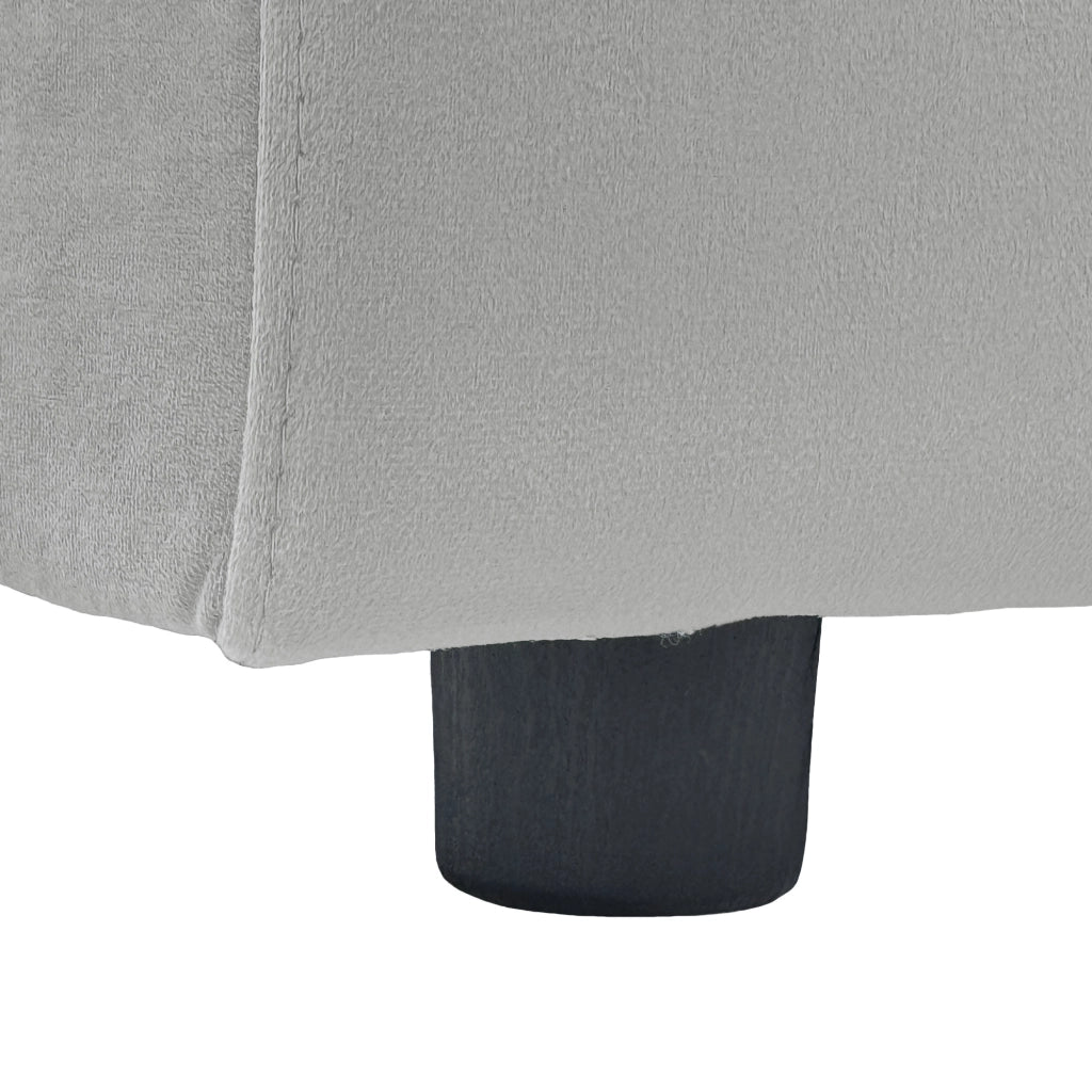 Divano ad angolo reversibile con contenitore, Tessuto in poliestere, Grigio chiaro