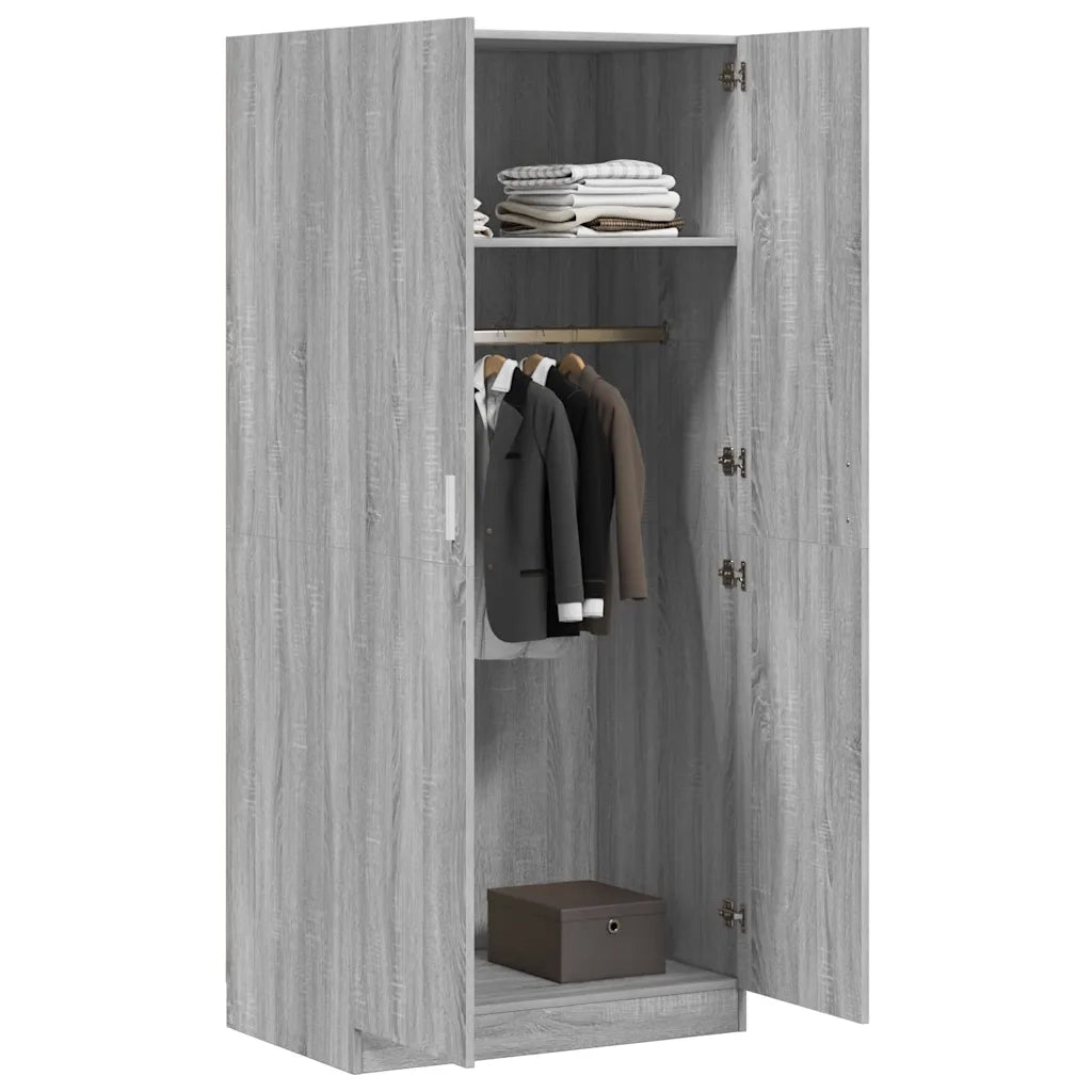 Armadio Grigio Sonoma 80x52x180 cm in Legno Multistrato cod mxl 77291