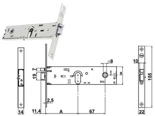 ELETTROSERRATURA INFILARE PER FASCE SOLO SCROCCO MM.44 H 85900  mm.70 (Y8590070080VNE)    YALE