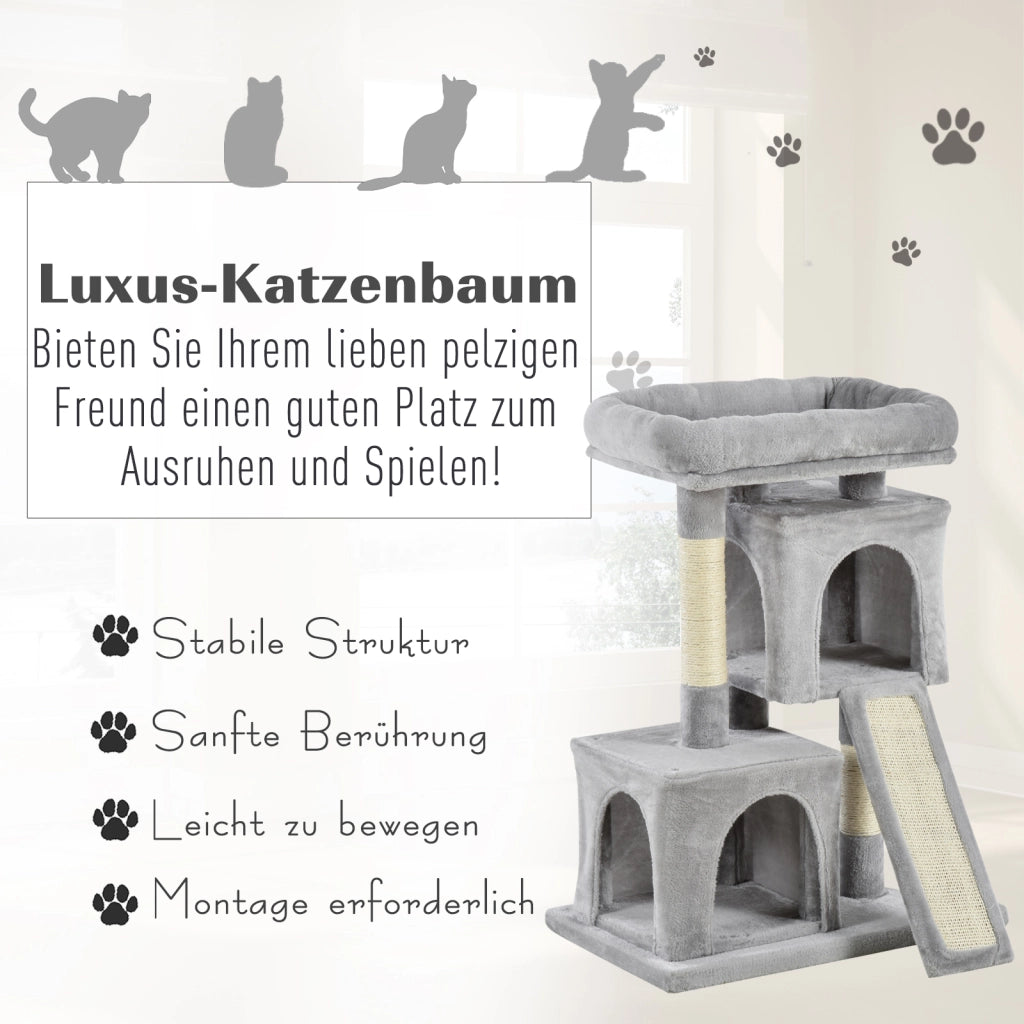 Albero per gatti con colonne di sisal ¨C zephmum ¨C grigio chiaro 83 cm