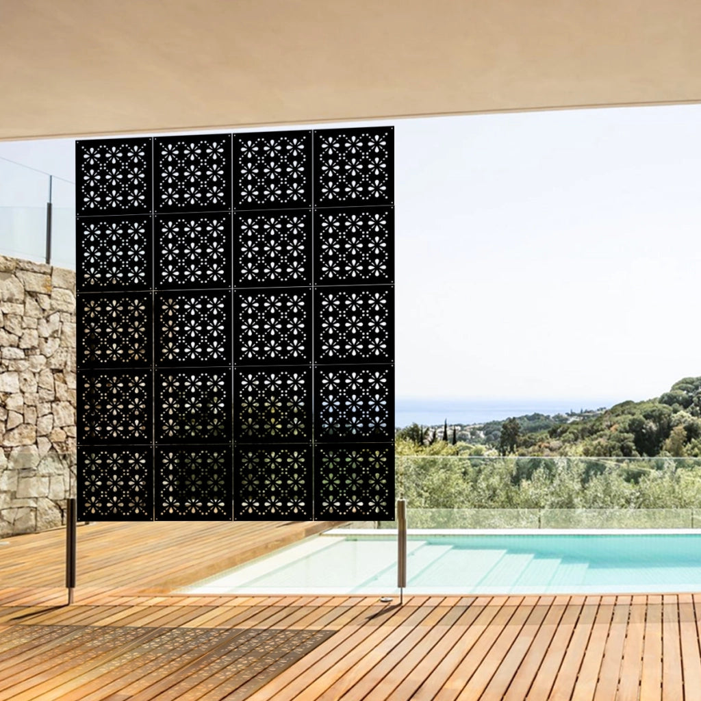 BLEE - Pannello in PVC traforato - Parasole Misura: 48x48 cm, Colore: nero