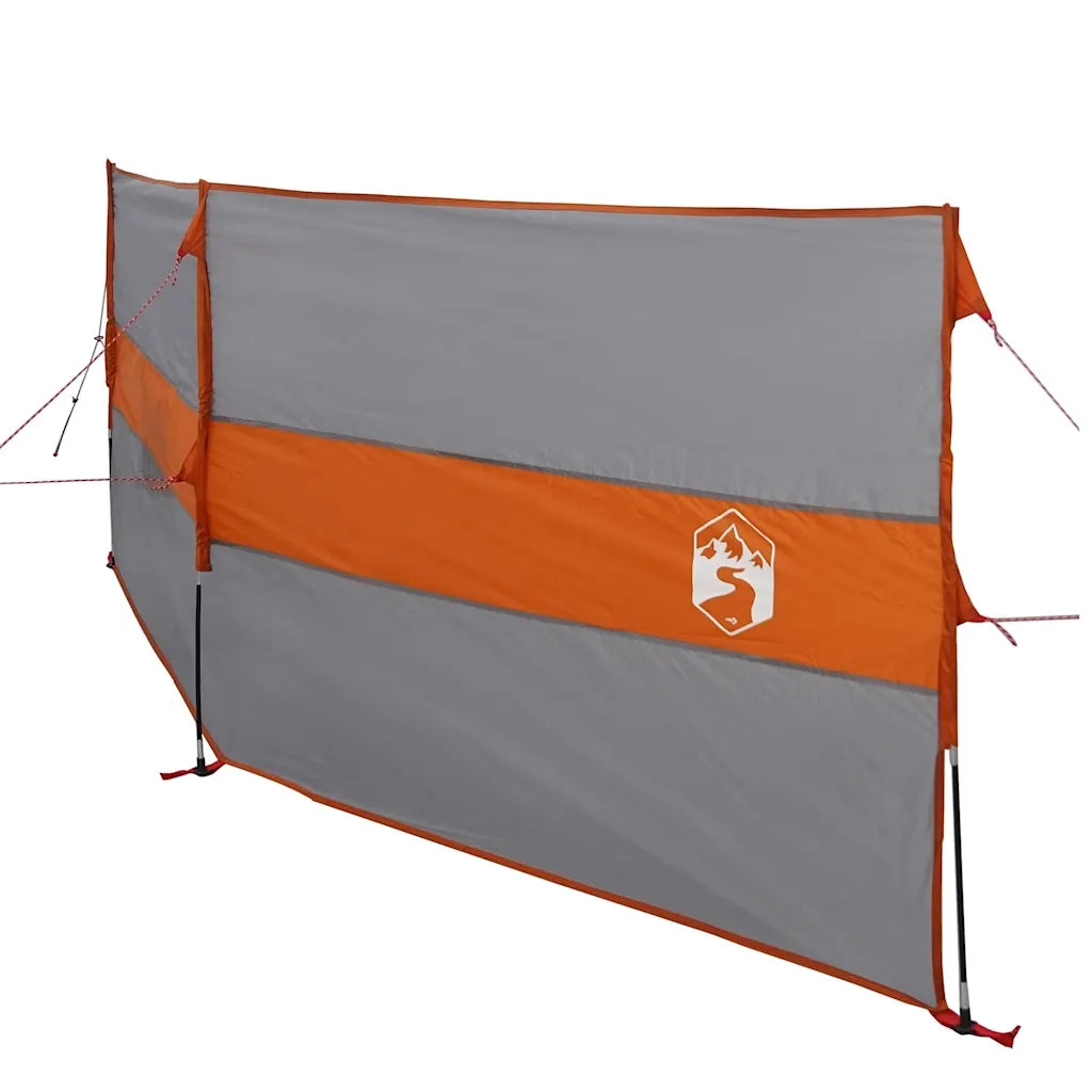 Frangivento Campeggio Grigio Arancione 344x120 cm Impermeabile 4009653
